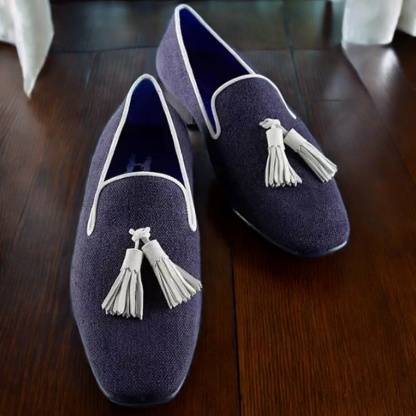GENTLEMAN™Blue Tassel Men Slip On Shoes