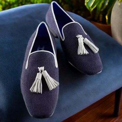 GENTLEMAN™Blue Tassel Men Slip On Shoes