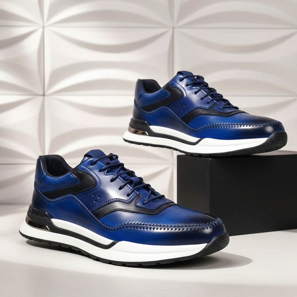Men’s Premium Cowhide Leather Casual Sneakers – Multiple Colors