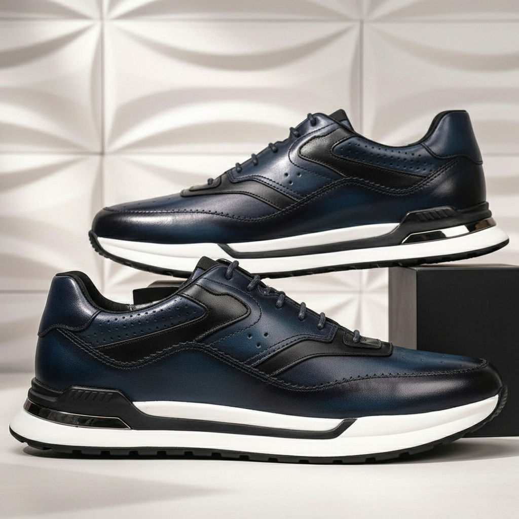 Men’s Premium Cowhide Leather Casual Sneakers – Multiple Colors