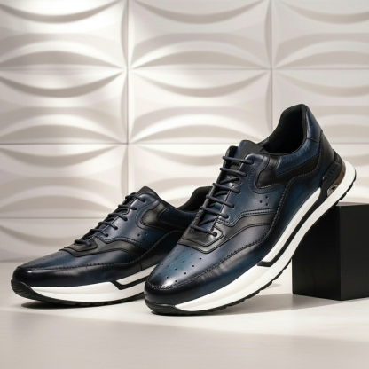 Men’s Premium Cowhide Leather Casual Sneakers – Multiple Colors
