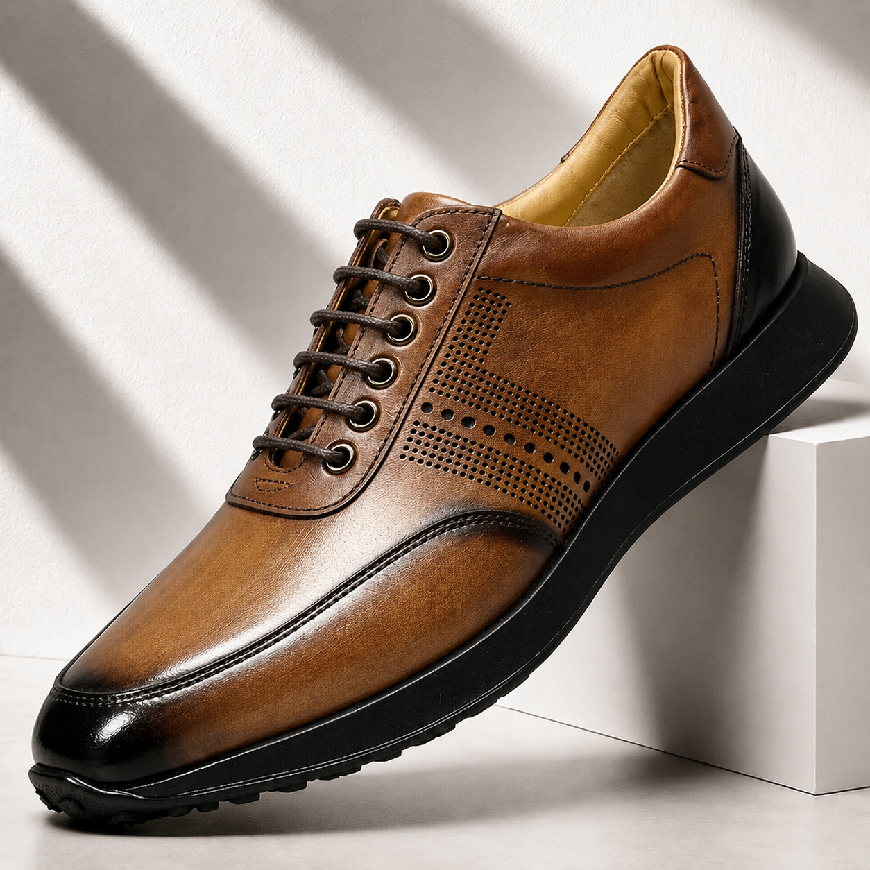 Men’s Premium Cowhide Leather Casual Sneakers – Multiple Colors