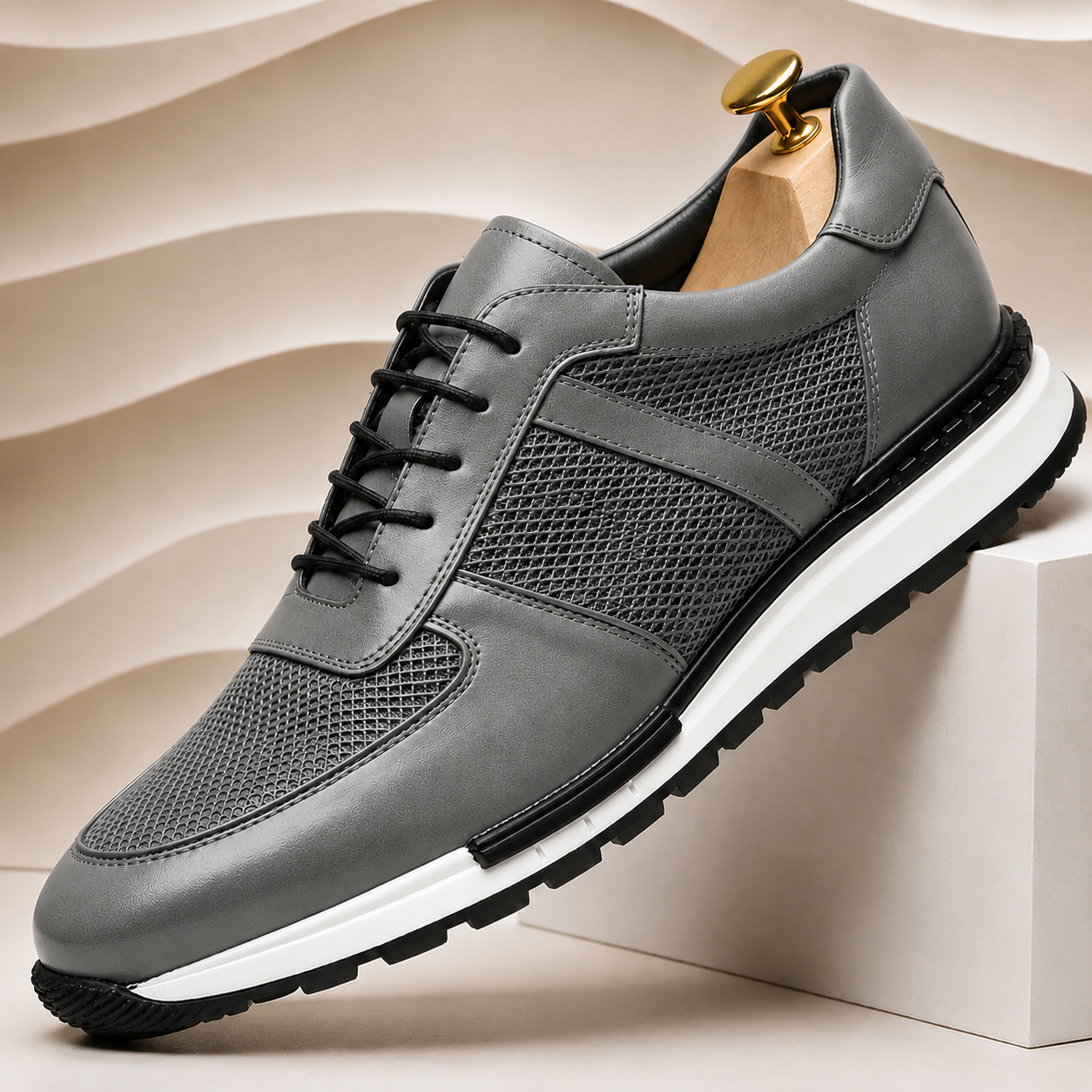 Men’s Premium Cowhide Leather Casual Sneakers – Multiple Colors