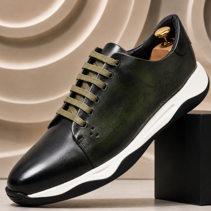 Men’s Premium Cowhide Leather Casual Sneakers – Multiple Colors