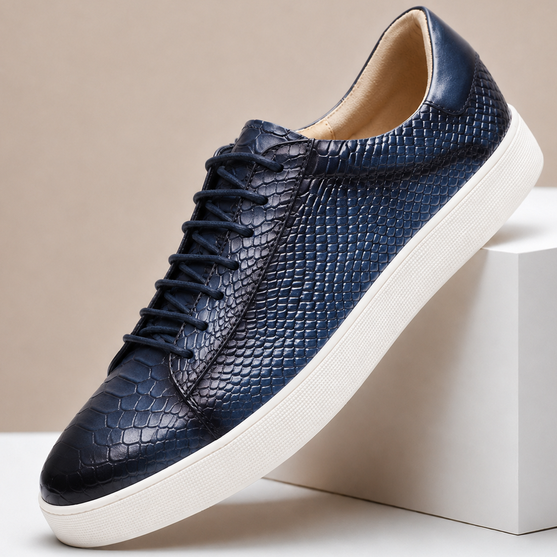 Men’s Premium Cowhide Leather Casual Sneakers – Multiple Colors