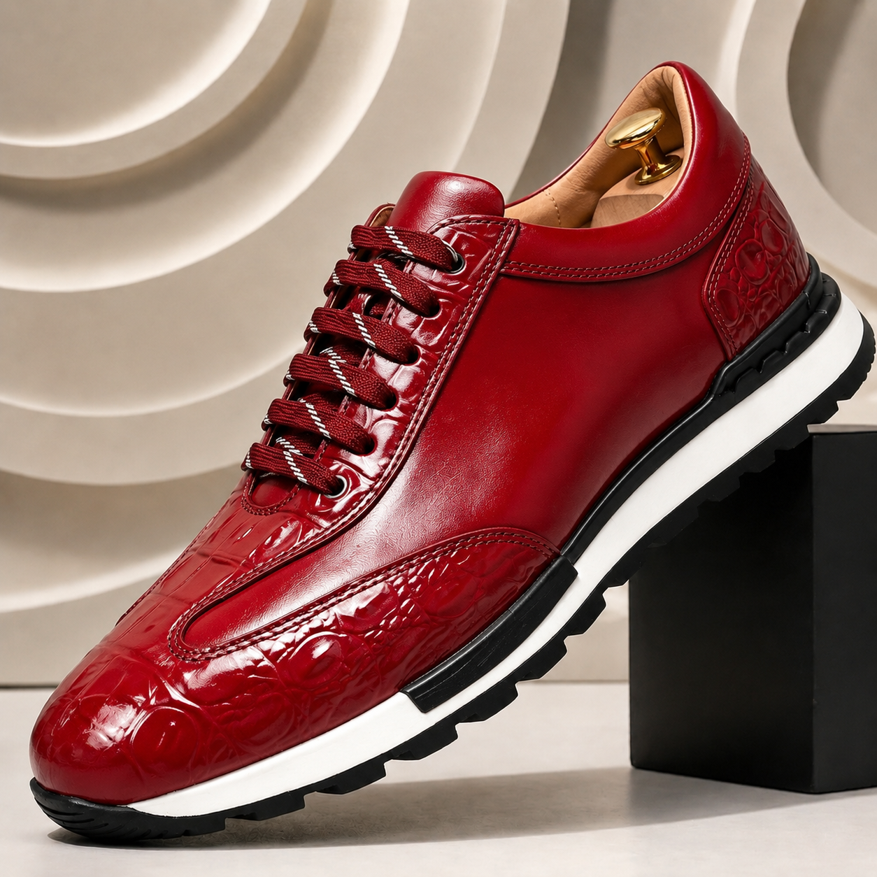 Men’s Premium Cowhide Leather Casual Sneakers – Multiple Colors