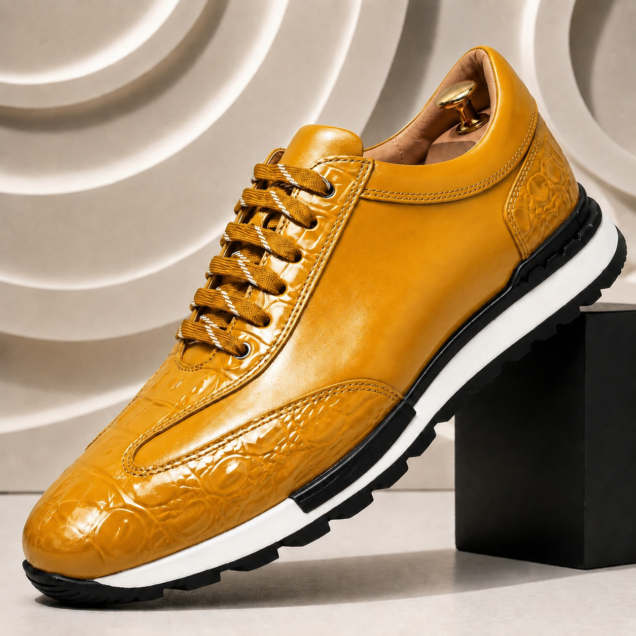 Men’s Premium Cowhide Leather Casual Sneakers – Multiple Colors