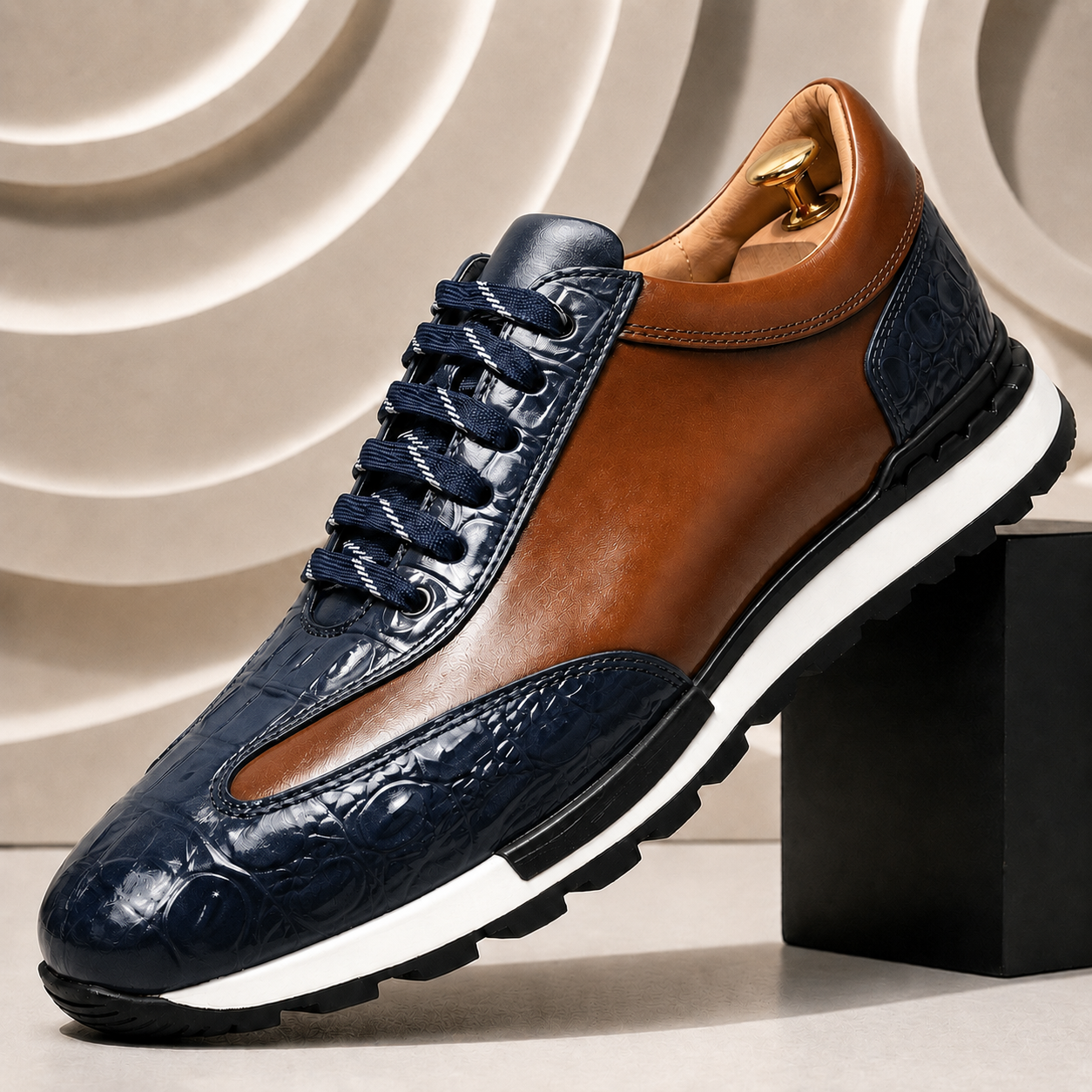 Men’s Premium Cowhide Leather Casual Sneakers – Multiple Colors