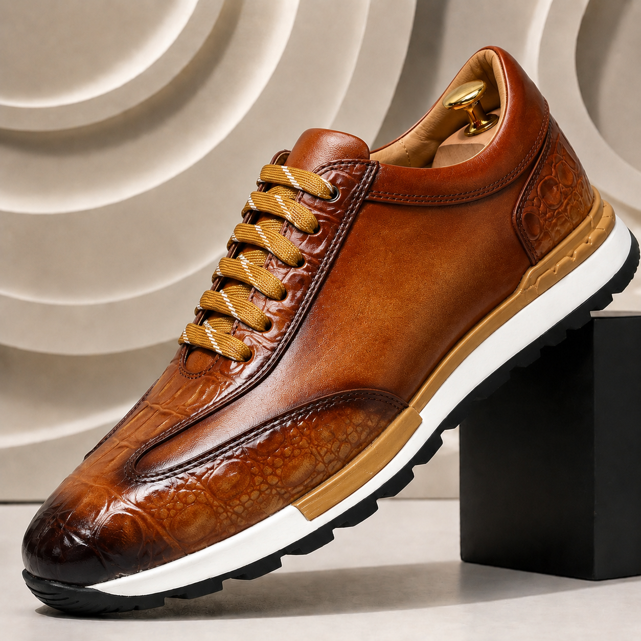 Men’s Premium Cowhide Leather Casual Sneakers – Multiple Colors