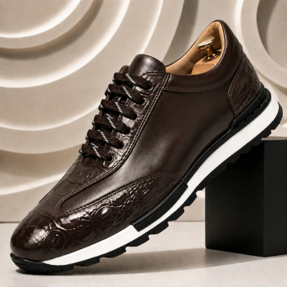 Men’s Premium Cowhide Leather Casual Sneakers – Multiple Colors