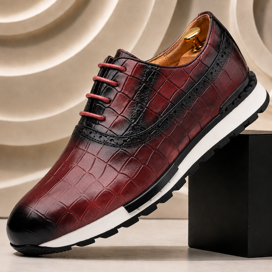 Men’s Premium Cowhide Leather Casual Sneakers – Multiple Colors