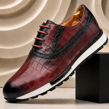 Men’s Premium Cowhide Leather Casual Sneakers – Multiple Colors
