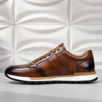 Men’s Premium Cowhide Leather Casual Sneakers – Multiple Colors