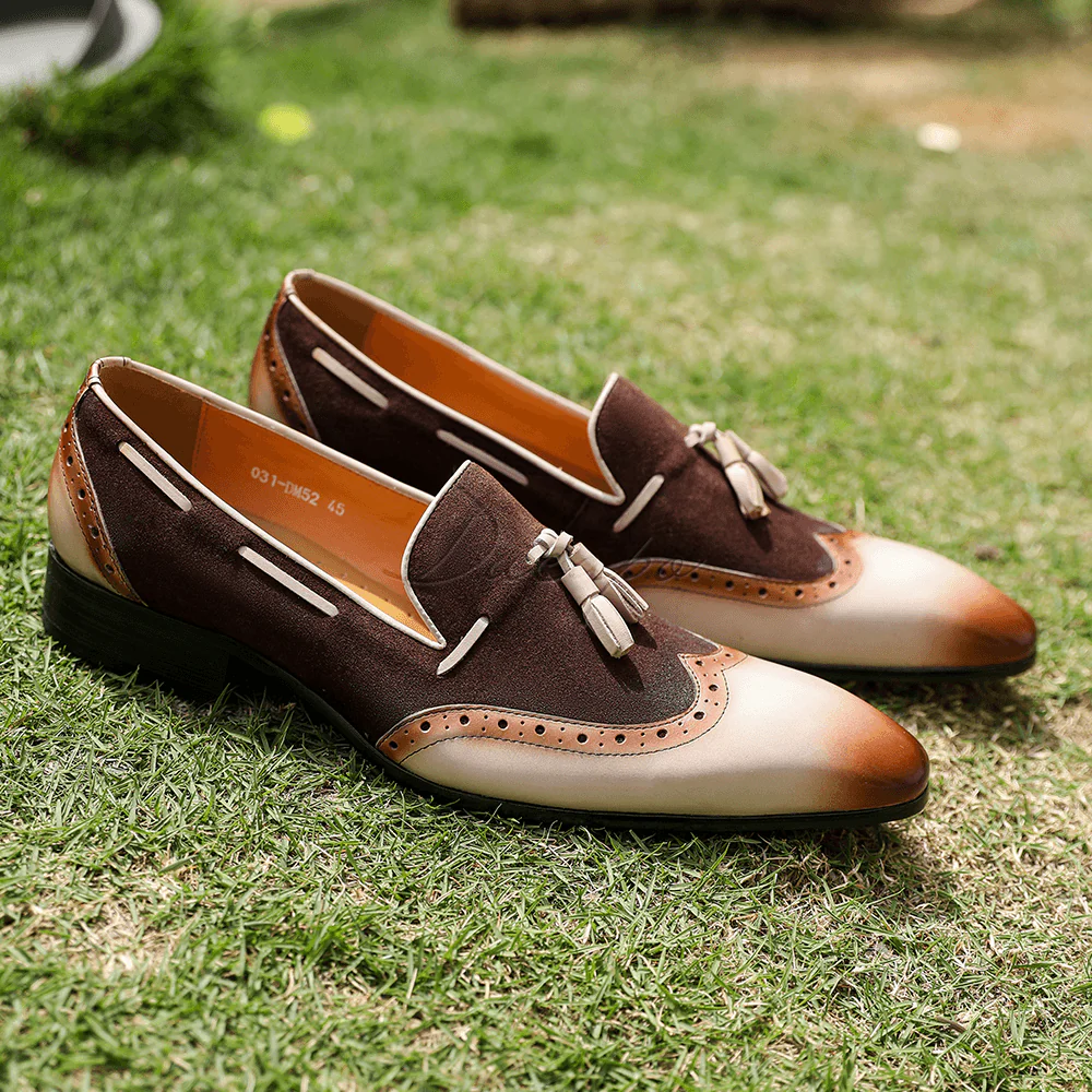 [Copy]British style carved brogue men's high-end embroidery craft genuine leather business formal leather shoes