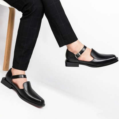 Dan Anthony Black Leather Sandals