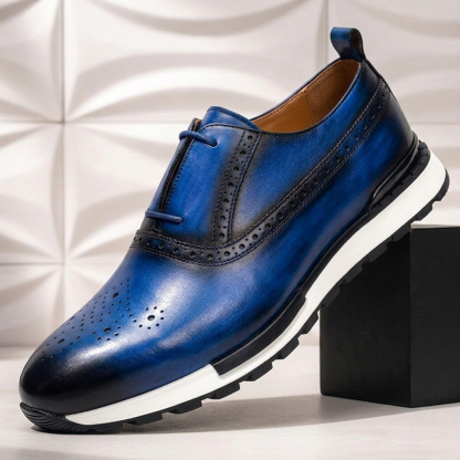 Men’s Premium Cowhide Leather Casual Sneakers – Multiple Colors