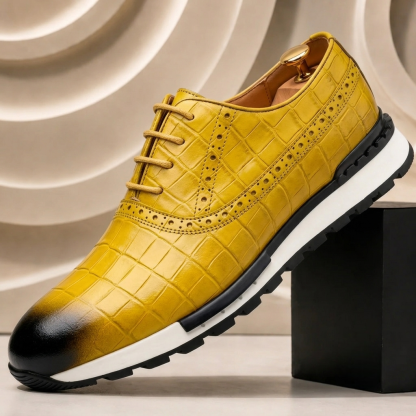 Men’s Premium Cowhide Leather Casual Sneakers – Multiple Colors