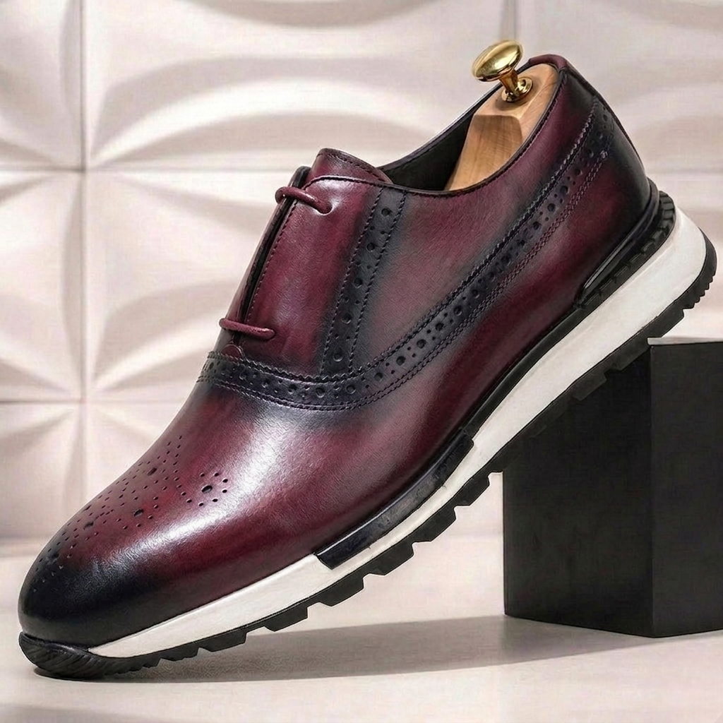 Men’s Premium Cowhide Leather Casual Sneakers – Multiple Colors