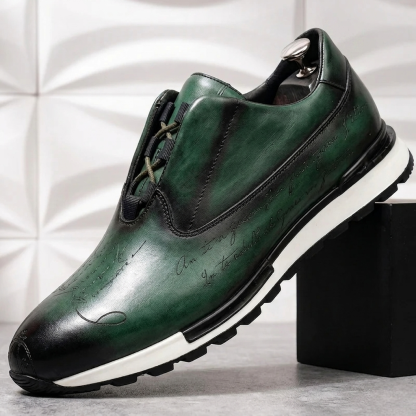 Men’s Premium Cowhide Leather Casual Sneakers – Multiple Colors
