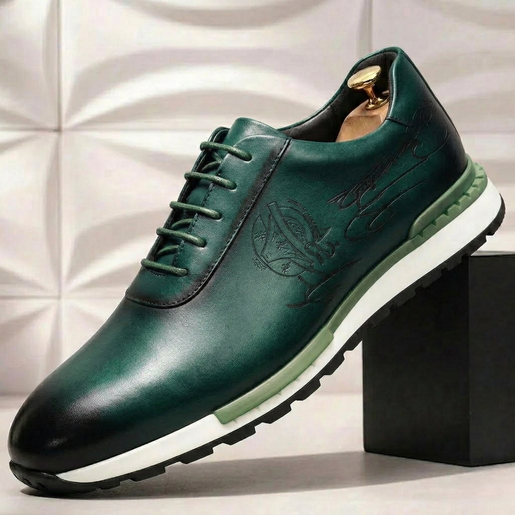 Men’s Premium Cowhide Leather Casual Sneakers – Multiple Colors