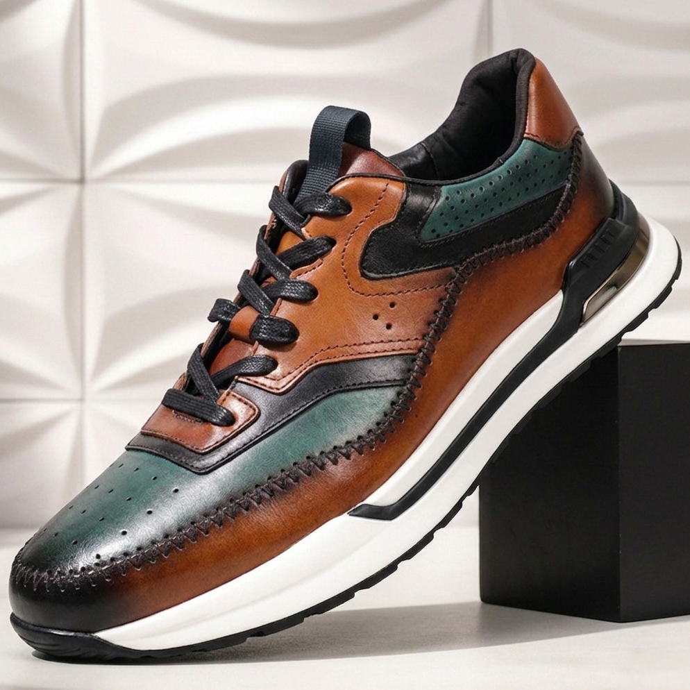 Men’s Premium Cowhide Leather Casual Sneakers – Multiple Colors