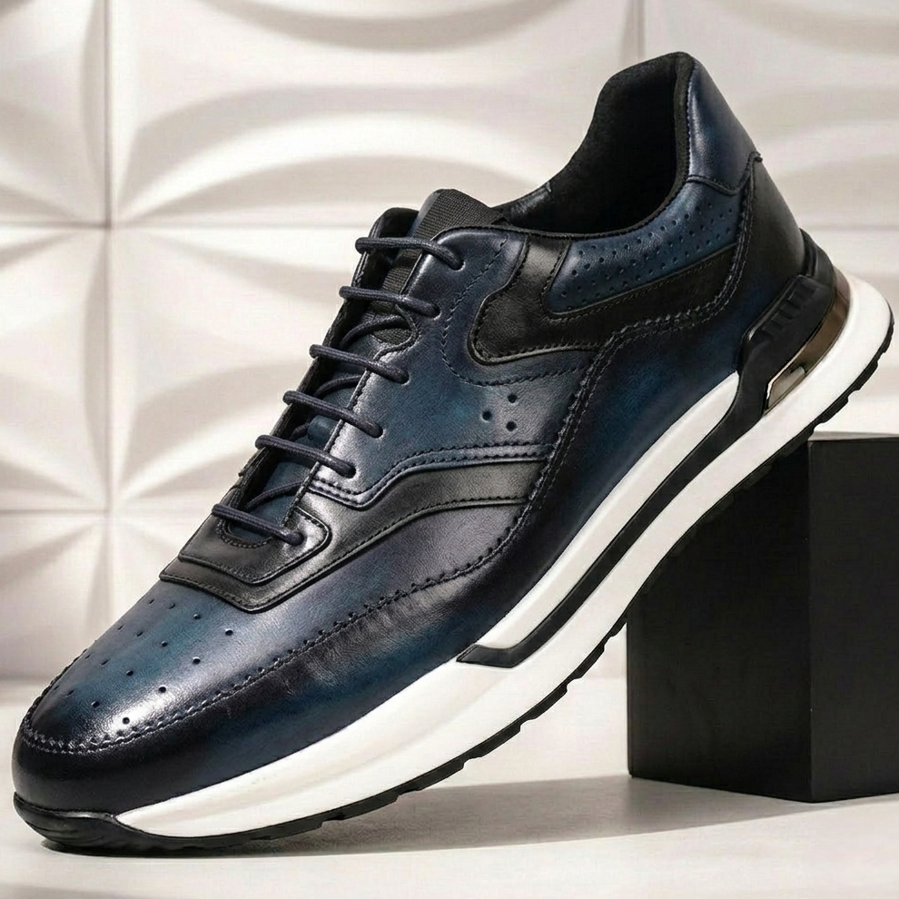 Men’s Premium Cowhide Leather Casual Sneakers – Multiple Colors