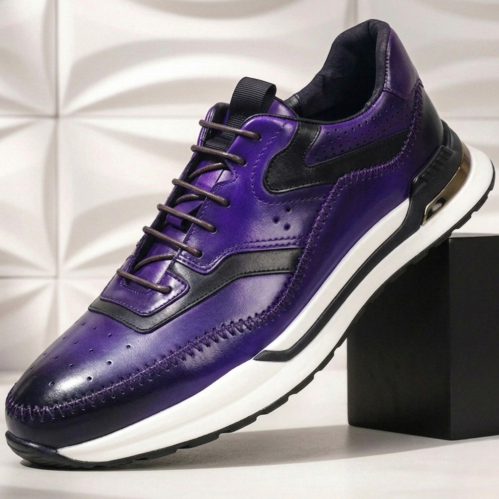 Men’s Premium Cowhide Leather Casual Sneakers – Multiple Colors