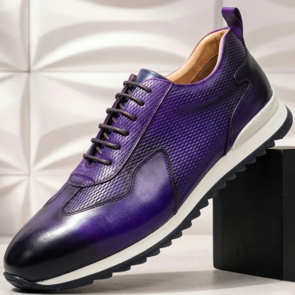 Men’s Premium Cowhide Leather Casual Sneakers – Multiple Colors
