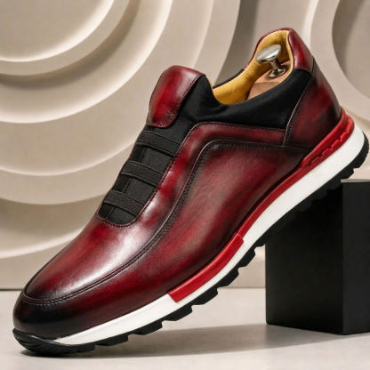 Men’s Premium Cowhide Leather Casual Sneakers – Multiple Colors