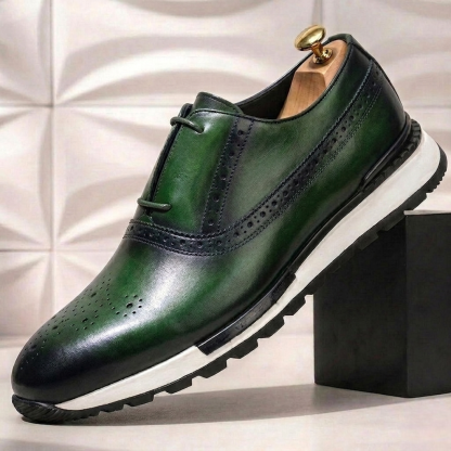 Men’s Premium Cowhide Leather Casual Sneakers – Multiple Colors