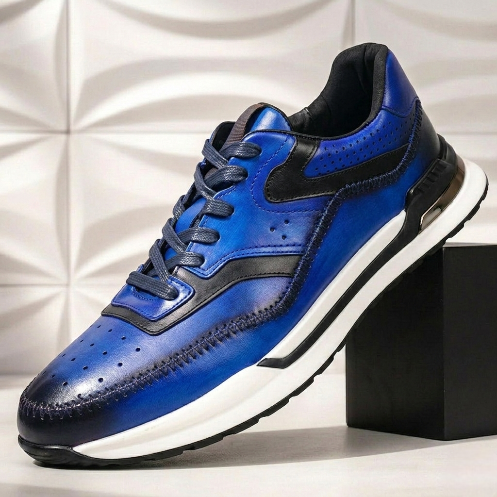 Men’s Premium Cowhide Leather Casual Sneakers – Multiple Colors