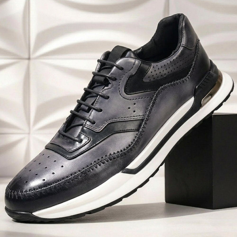 Men’s Premium Cowhide Leather Casual Sneakers – Multiple Colors