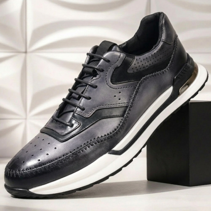 Men’s Premium Cowhide Leather Casual Sneakers – Multiple Colors