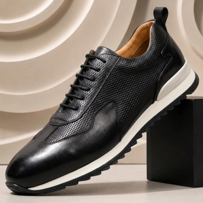 Men’s Premium Cowhide Leather Casual Sneakers – Multiple Colors