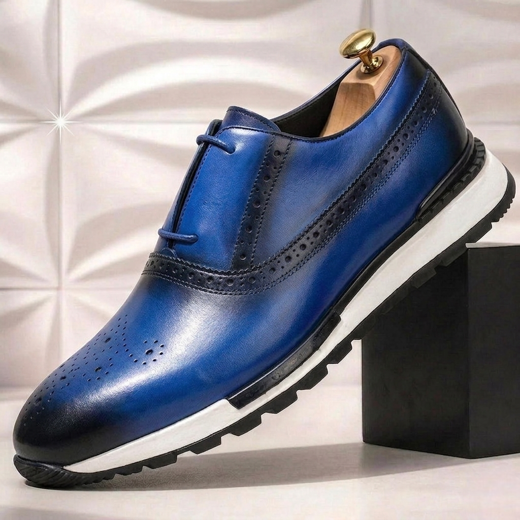 Men’s Premium Cowhide Leather Casual Sneakers – Multiple Colors