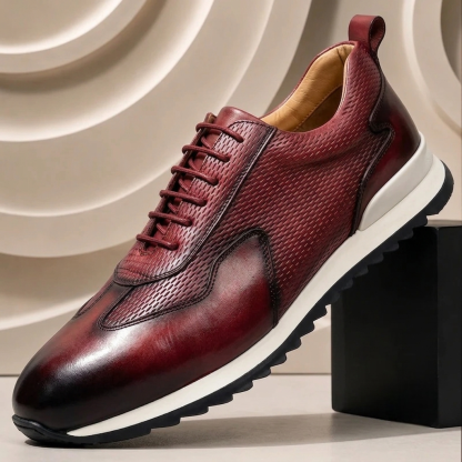 Men’s Premium Cowhide Leather Casual Sneakers – Multiple Colors