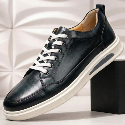Men’s Premium Cowhide Leather Casual Sneakers – Multiple Colors