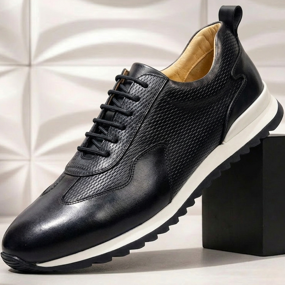 Men’s Premium Cowhide Leather Casual Sneakers – Multiple Colors
