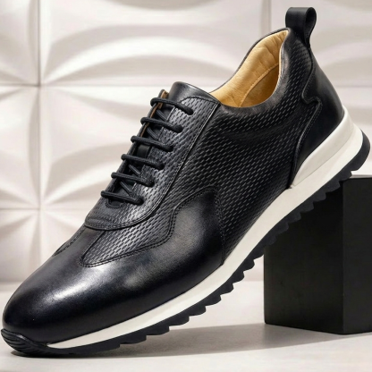 Men’s Premium Cowhide Leather Casual Sneakers – Multiple Colors