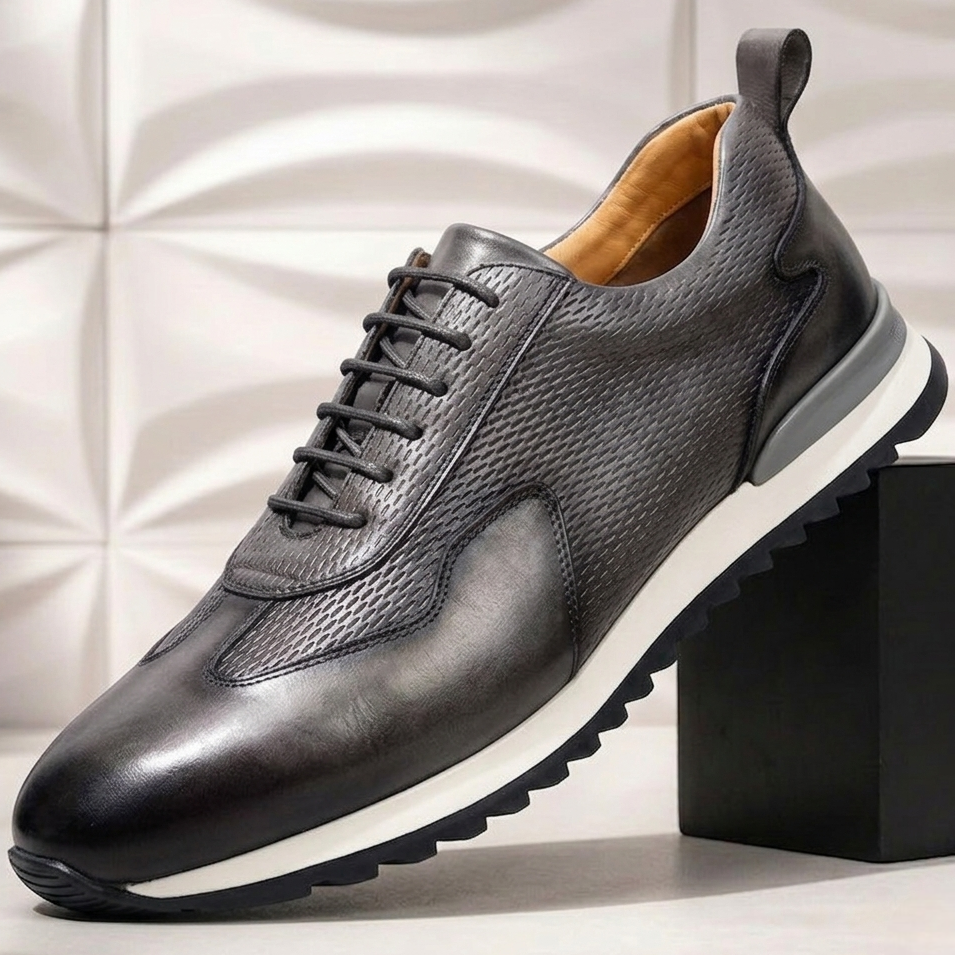 Men’s Premium Cowhide Leather Casual Sneakers – Multiple Colors