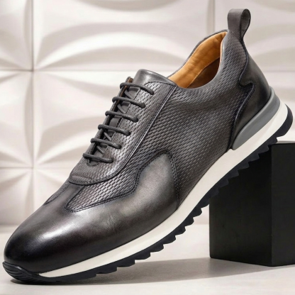 Men’s Premium Cowhide Leather Casual Sneakers – Multiple Colors