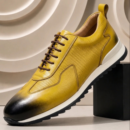Men’s Premium Cowhide Leather Casual Sneakers – Multiple Colors
