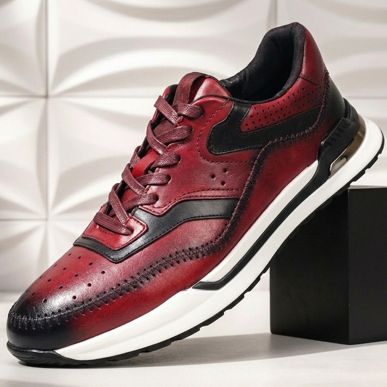 Men’s Premium Cowhide Leather Casual Sneakers – Multiple Colors
