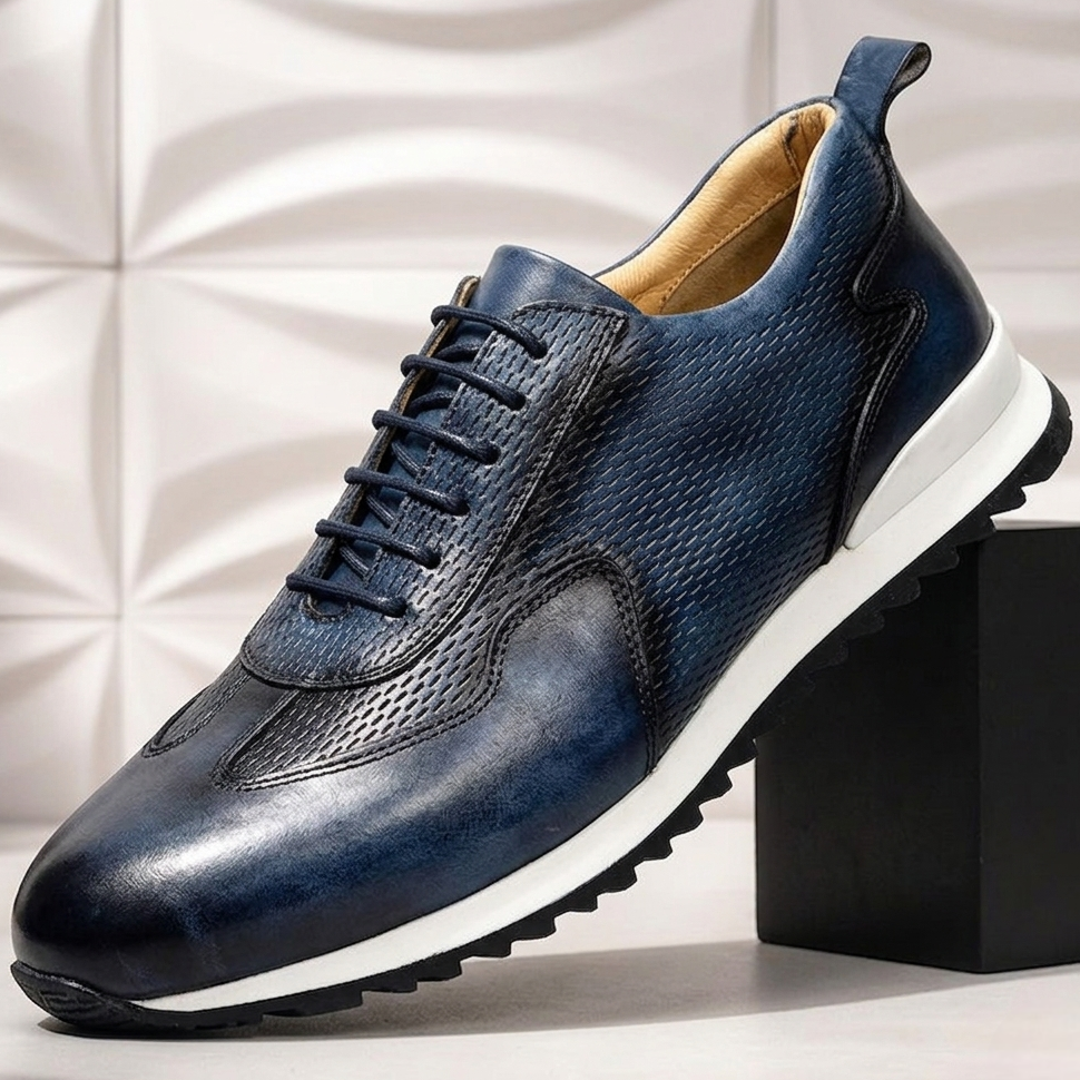 Men’s Premium Cowhide Leather Casual Sneakers – Multiple Colors