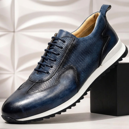 Men’s Premium Cowhide Leather Casual Sneakers – Multiple Colors