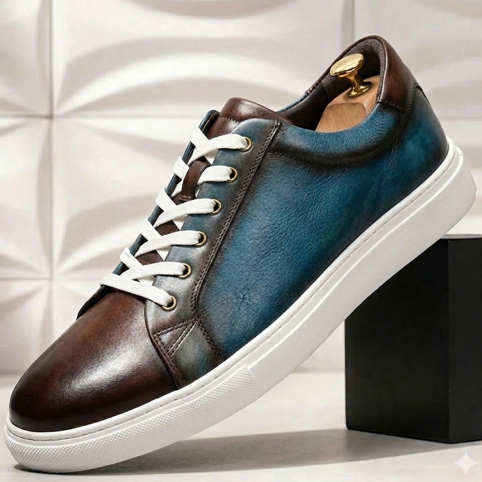 Men’s Premium Cowhide Leather Casual Sneakers – Multiple Colors
