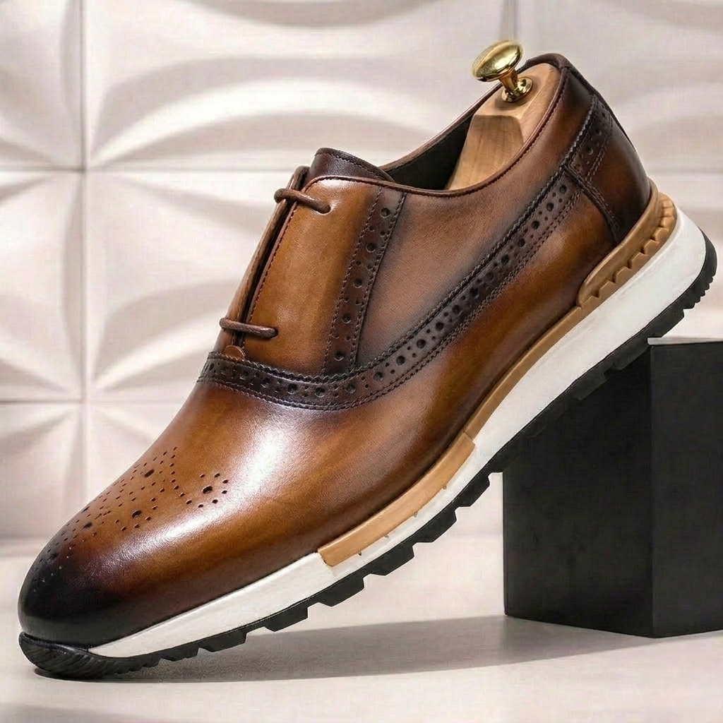 Men’s Premium Cowhide Leather Casual Sneakers – Multiple Colors