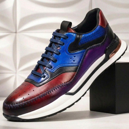 Men’s Premium Cowhide Leather Casual Sneakers – Multiple Colors