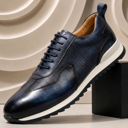 Men’s Premium Cowhide Leather Casual Sneakers – Multiple Colors