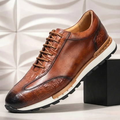 Men’s Premium Cowhide Leather Casual Sneakers – Multiple Colors